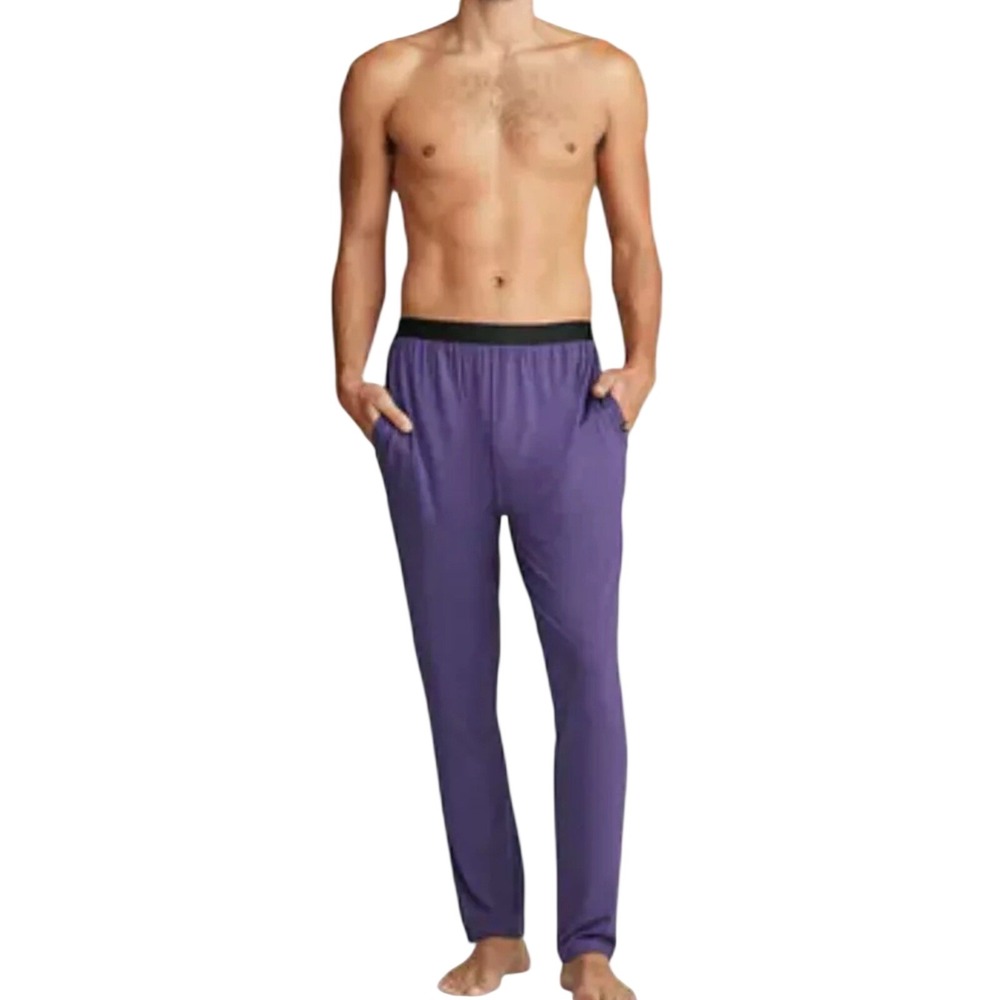 MeUndies Mens Purple MicroModal Lounge Pants Elastic Waist Pockets Small‎